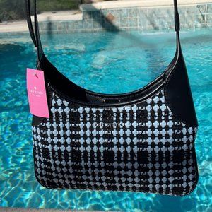 Kate Spade Crossbody Tweed Fabric Blue Multi